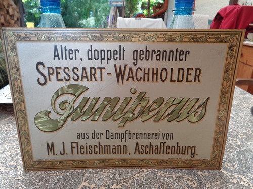 Altes blechschild wachholder - altes,
