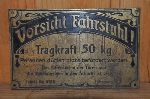 Altes blechschild messing - altes, blechschild/messing