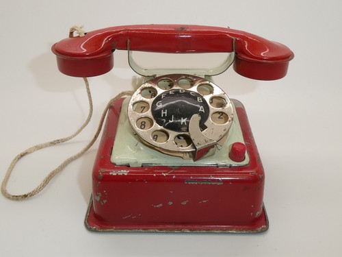 Altes blech telefon - telefon, mit