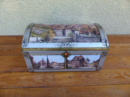 Alte blechdose truhe lebkuchen - alte,