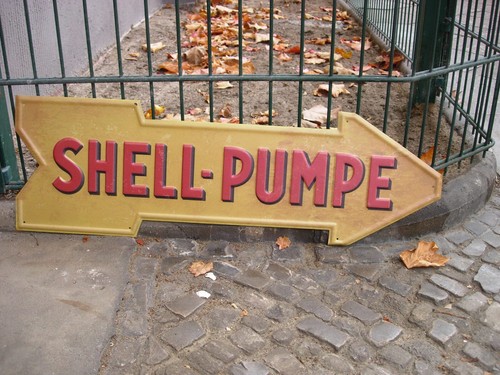 Altes blechschild shell - altes,