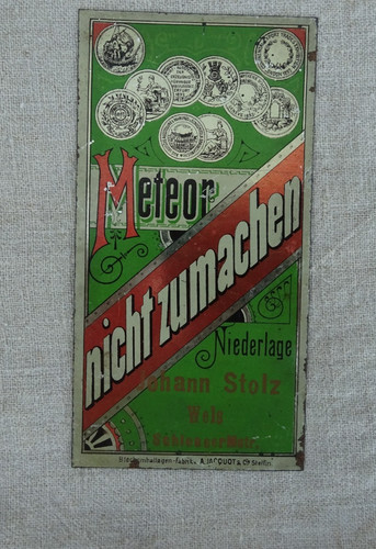 Altes blechschild meteor - blechschild,