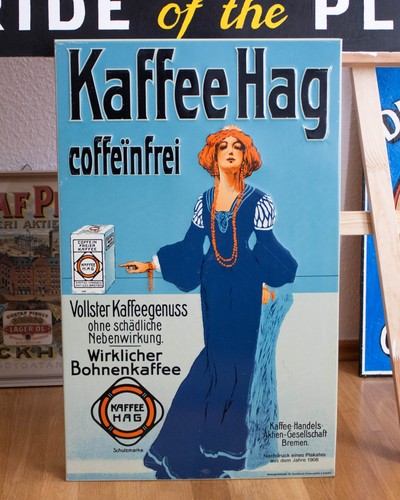 Altes blechschild kaffee hag - altes,