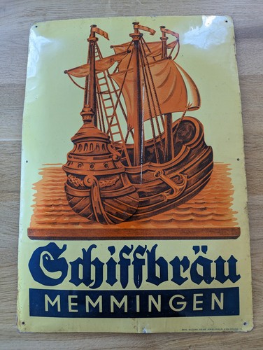 Altes blechschild schiffbräu - blechschild,