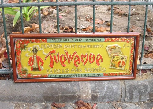 Altes blechschild tupinamba - blechschild,
