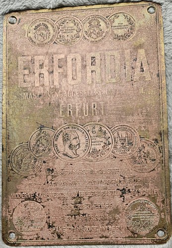 Altes blechschild erfordia - altes,