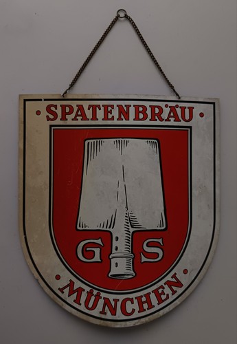 Altes blechschild spatenbräu - altes, "spatenbräu