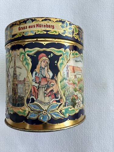 Alte blechdose mit - alte,