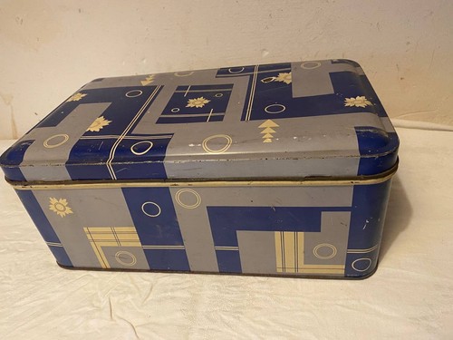 Alte blechdose art deco blau - alte,