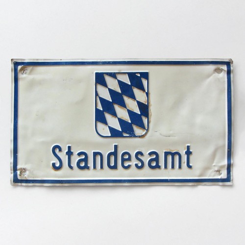 Altes blechschild standesamt - altes,